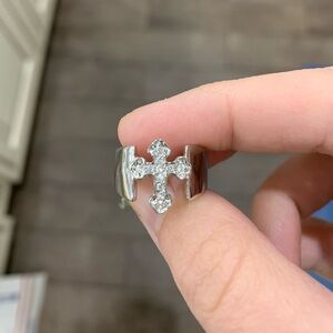 Premier Designs Silver Ring with Crystal Cross | Devotion